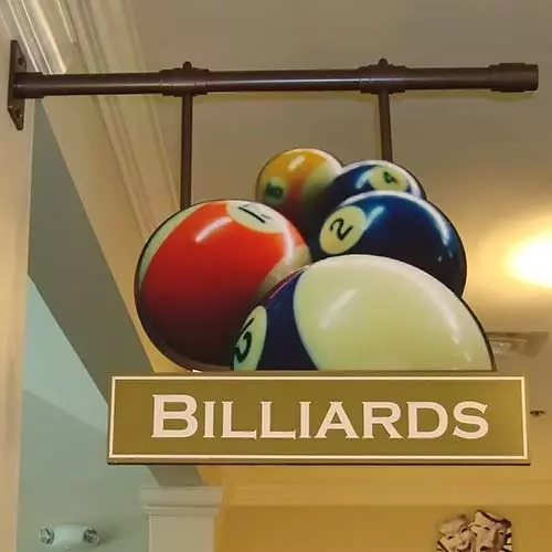 3D billiards sign